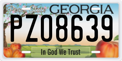 GA license plate PZO8639