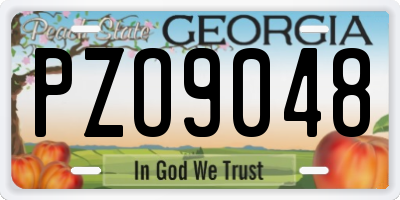 GA license plate PZO9048