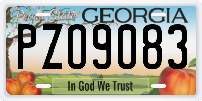 GA license plate PZO9083