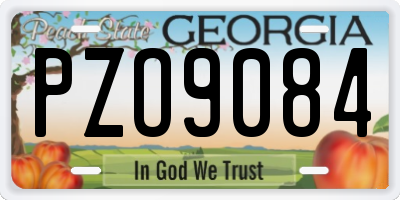 GA license plate PZO9084