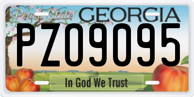GA license plate PZO9095