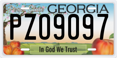 GA license plate PZO9097