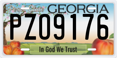 GA license plate PZO9176