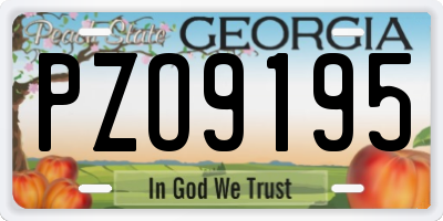 GA license plate PZO9195