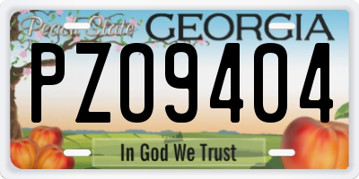 GA license plate PZO9404