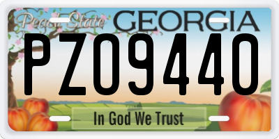 GA license plate PZO9440