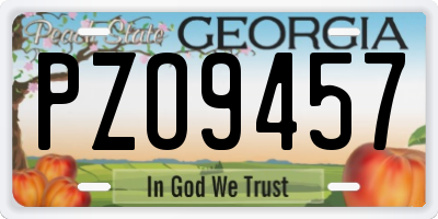 GA license plate PZO9457