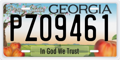 GA license plate PZO9461