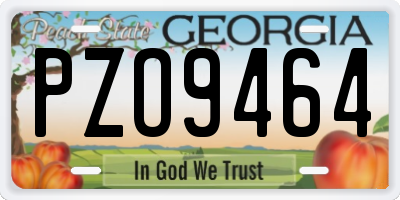 GA license plate PZO9464