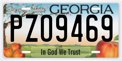 GA license plate PZO9469