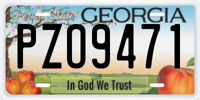GA license plate PZO9471