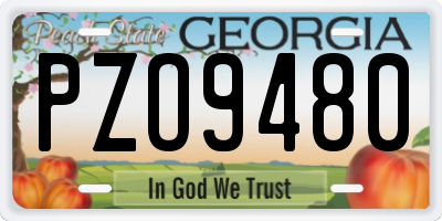 GA license plate PZO9480