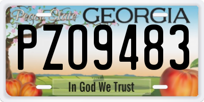 GA license plate PZO9483