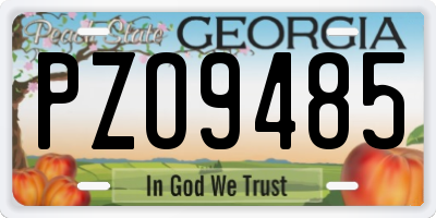 GA license plate PZO9485