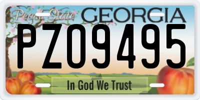 GA license plate PZO9495