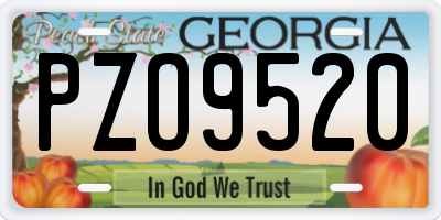 GA license plate PZO9520