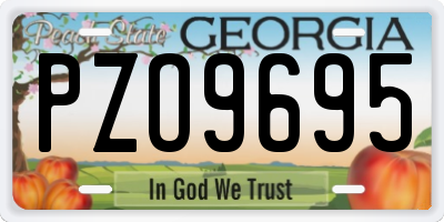 GA license plate PZO9695