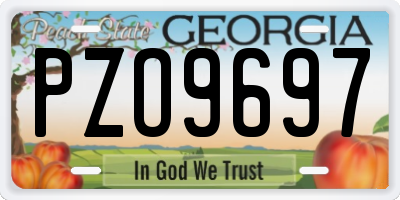 GA license plate PZO9697