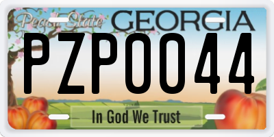 GA license plate PZP0044