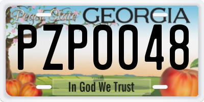 GA license plate PZP0048