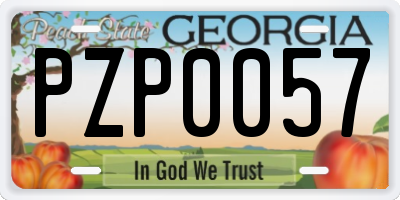 GA license plate PZP0057