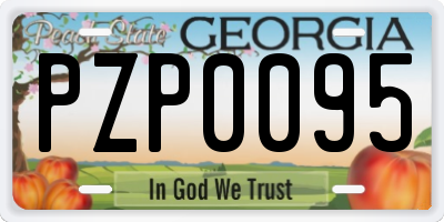 GA license plate PZP0095