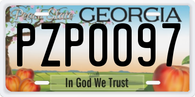 GA license plate PZP0097