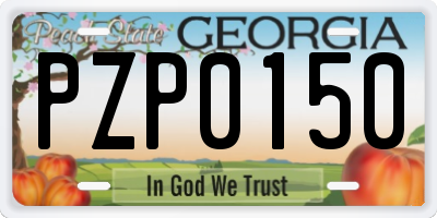 GA license plate PZP0150