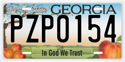 GA license plate PZP0154