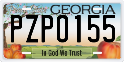 GA license plate PZP0155