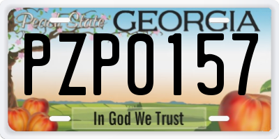 GA license plate PZP0157