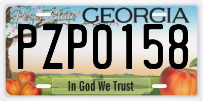GA license plate PZP0158