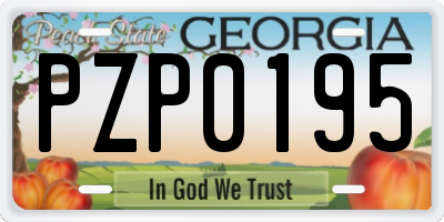 GA license plate PZP0195