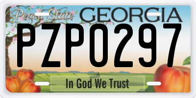 GA license plate PZP0297