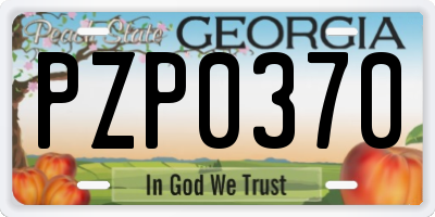GA license plate PZP0370