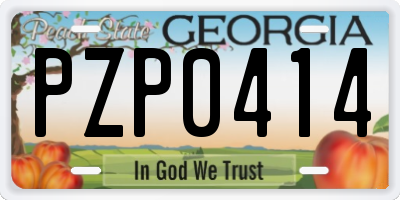 GA license plate PZP0414