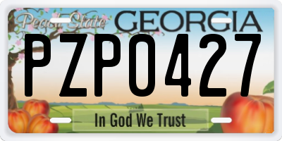 GA license plate PZP0427