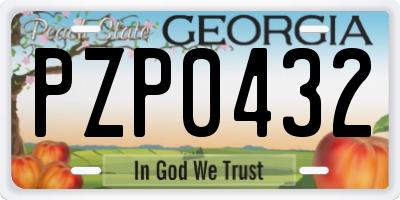 GA license plate PZP0432