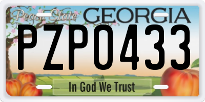 GA license plate PZP0433