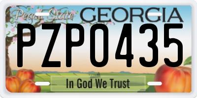 GA license plate PZP0435