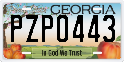 GA license plate PZP0443