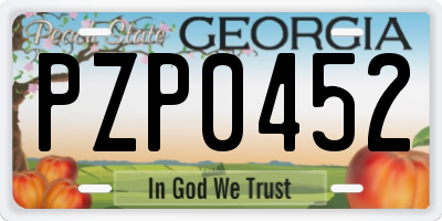 GA license plate PZP0452