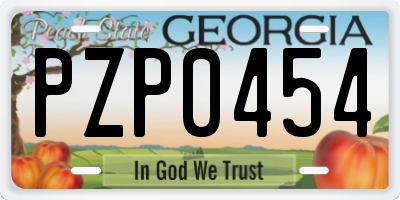 GA license plate PZP0454