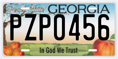 GA license plate PZP0456