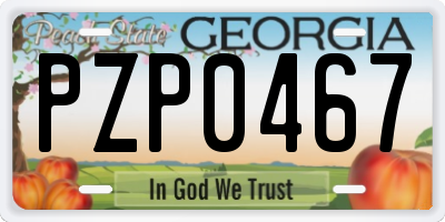 GA license plate PZP0467