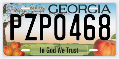 GA license plate PZP0468