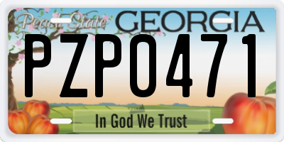 GA license plate PZP0471