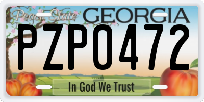 GA license plate PZP0472