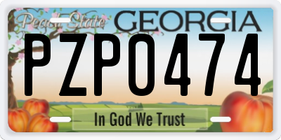GA license plate PZP0474