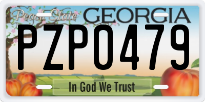 GA license plate PZP0479